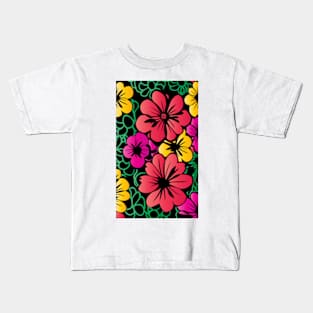 Bright Pretty Flowers Kids T-Shirt